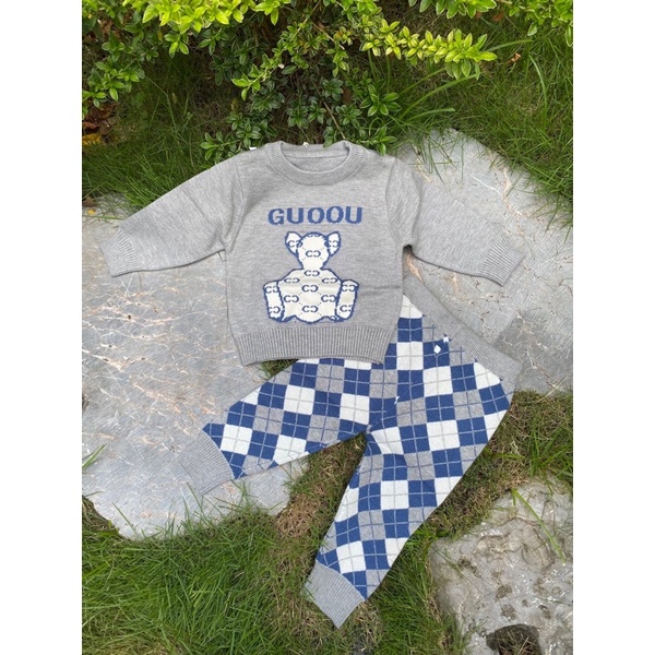Bộ Len Gấu Cho Bé Trai , Bé Gái size 66-90, Quần Áo Trẻ Em Sơ Sinh