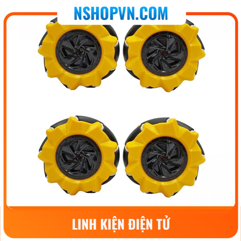 Bộ 4 bánh xe Mecanum 48mm, 60mm, 80mm giá rẻ cho DIY mô hình robot  lập trình điều khiển xe đa hướng