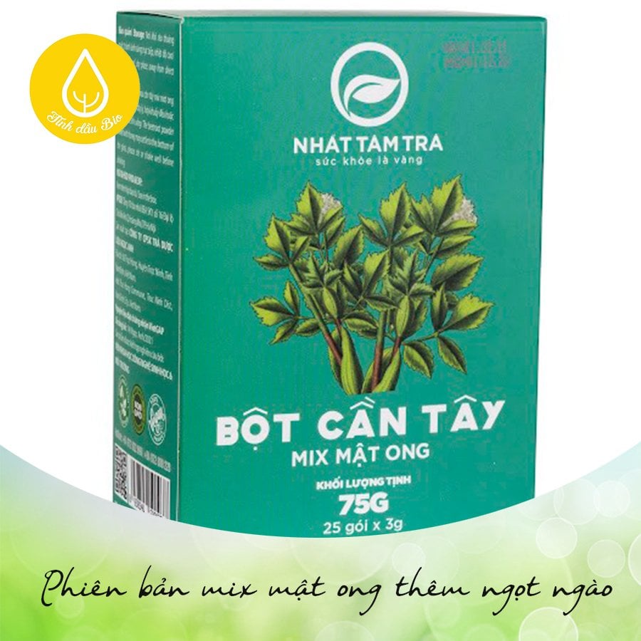 Bột Cần Tây Nguyên Chất MINNA, Thức Uống Detox Thanh Lọc Cơ Thể, Làm Mịn Da Hộp 75g (25 gói x 3g)