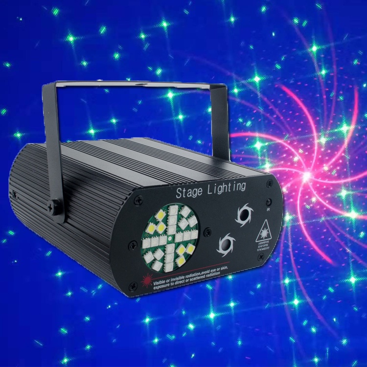 【hàng trong kho】Đèn laser sân khấu 6 mắt cảm biến theo nhac, Đèn led ánh sáng laze Đèn hoà khí gia đình