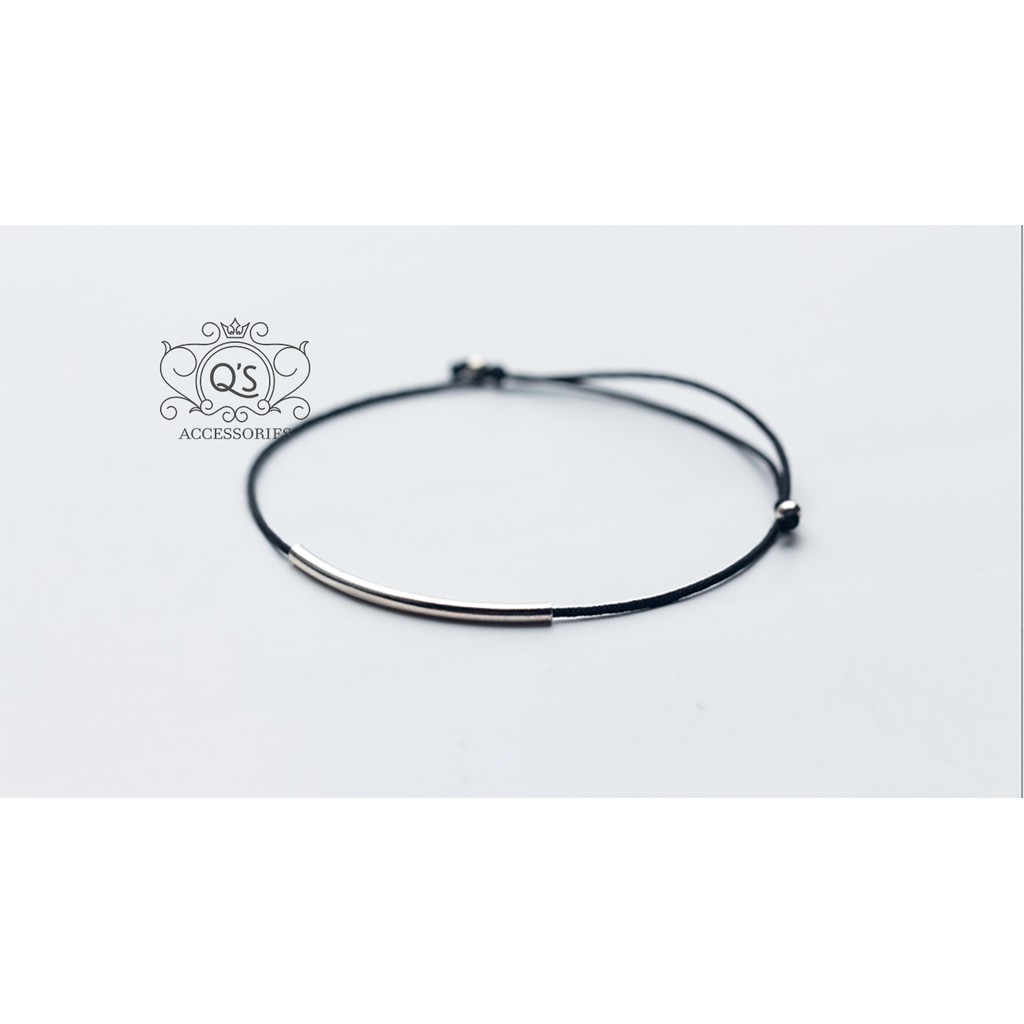 Vòng tay charm bạc ống lắc tay dây chỉ may mắn S925 GEOMETRIC Lucky Silver Bracelet QA SILVER