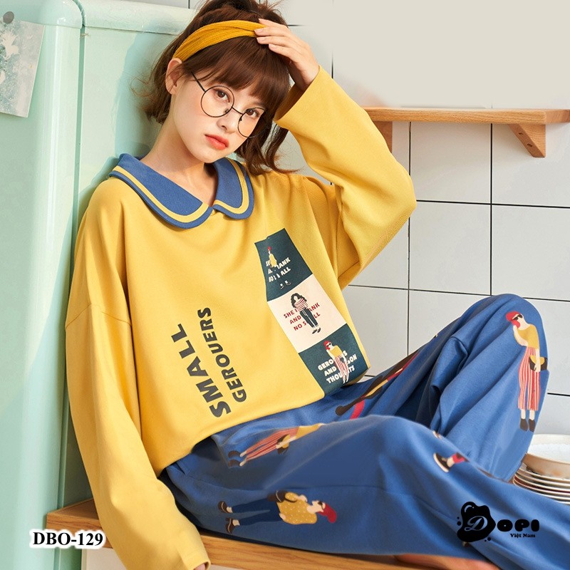 (DBO129) Đồ bộ mặc nhà thu đông dài tay cao cấp