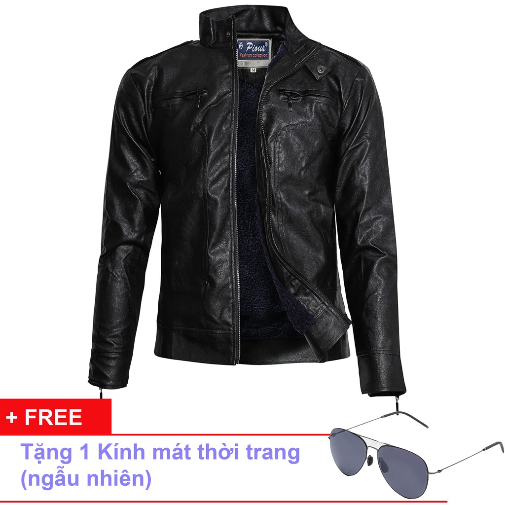 Áo Khoác Da Nam Lót Lông Thời Trang Cao Cấp Pious AD026k + Tặng Kèm 1 Kính Mát | BigBuy360 - bigbuy360.vn