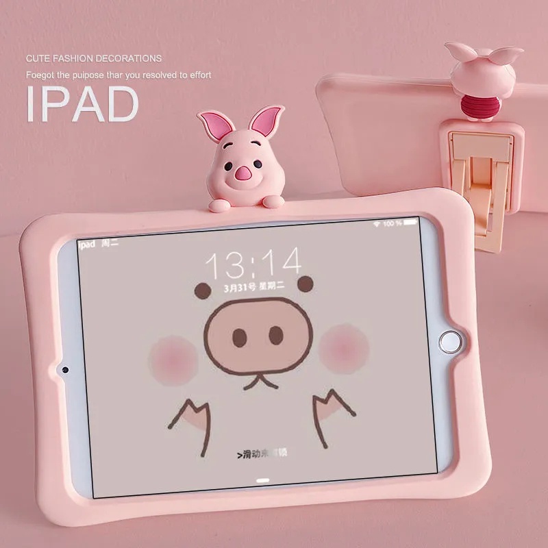 Ốp Lưng Máy Tính Bảng Phối Hình Heo Hồng Dành Cho iPad 2 / 3 / 4 / Mini / Air / Pro