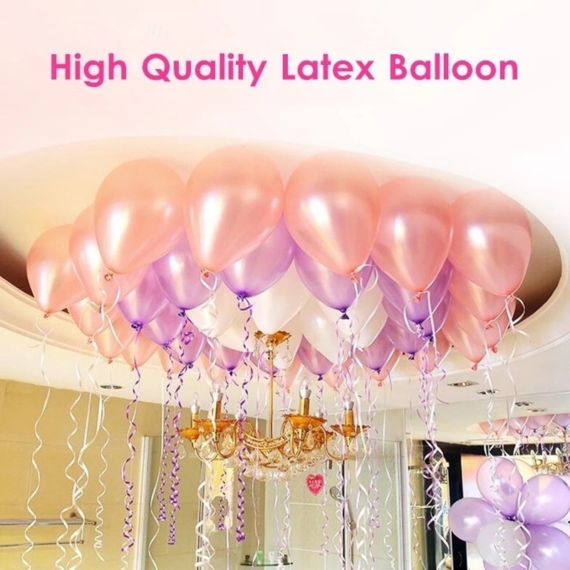 Set 50 Bong Bóng Cao Su Latex Trong Suốt 10 Inch Bơm Khí Heli Trang Trí Nhà Cửa/Tiệc Cưới