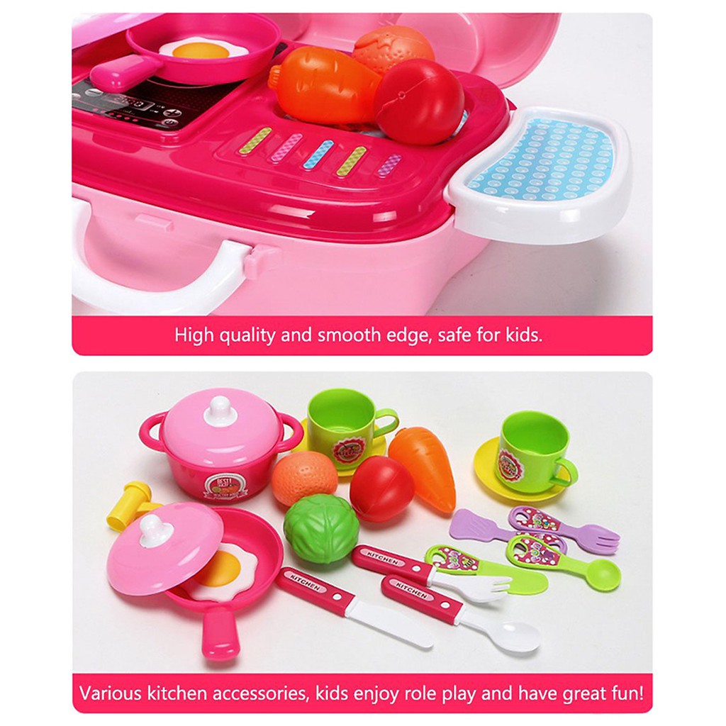 Đồ chơi nấu ăn cho bé gái / bé trai có vali hình oto - Toyshouse 008-915 -  tiêu chuẩn Châu Âu