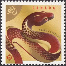 Tem sưu tập Tem Canada Tết Quý Tỵ 2013