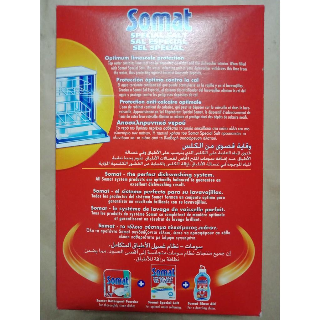 muối rửa chén Somat chuyên dùng cho máy hộp 1,2kg (Muối làm mềm nuớc )