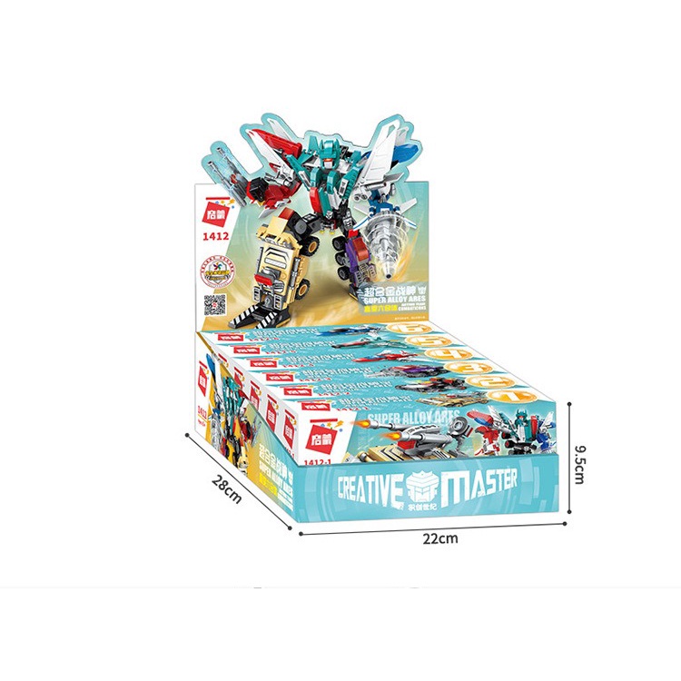 Mô hình lắp ráp 1412 siêu hợp kim God of War fit boy plug-in biến dạng robot Đồ chơi lắp ráp