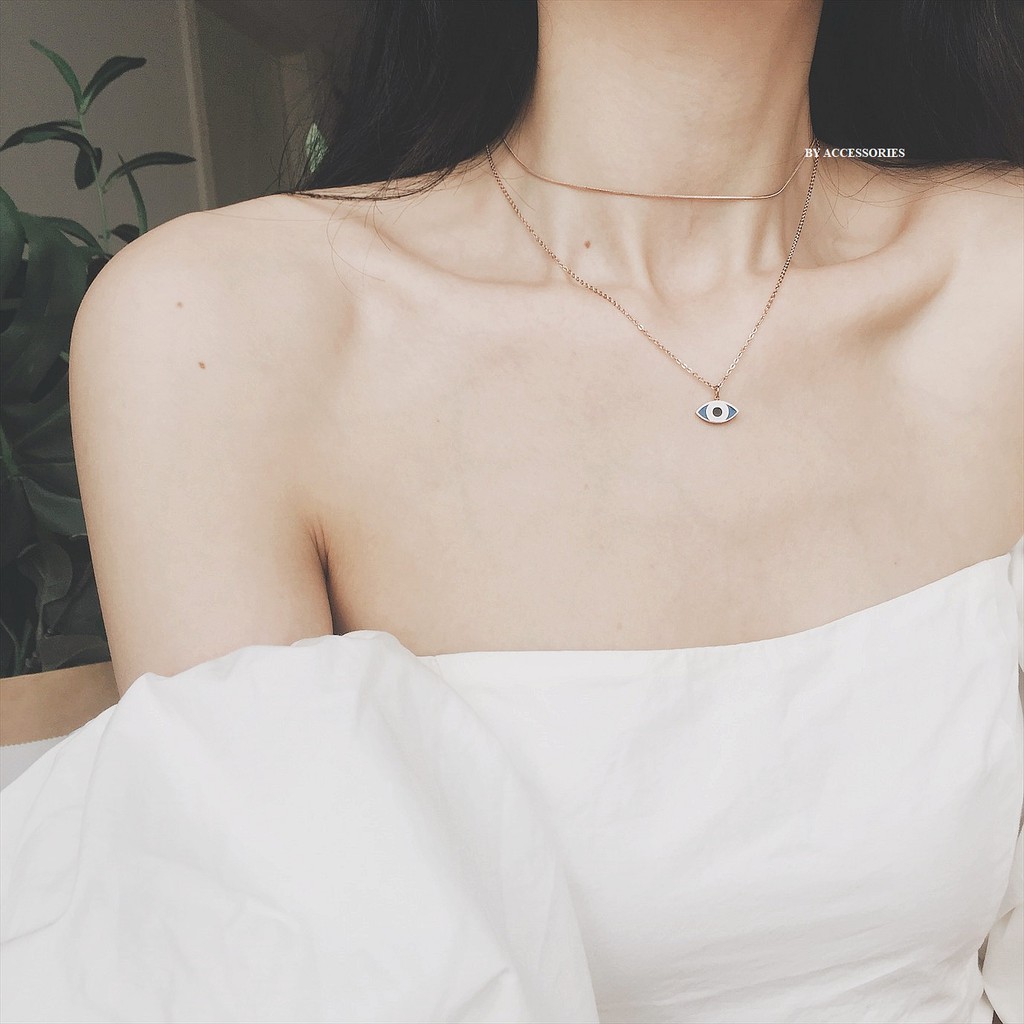 Choker dây chuyền titan dây mì mảnh không gỉ