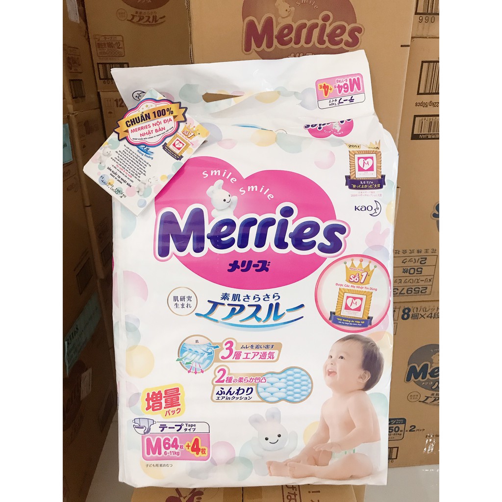 [CÓ TEM PHỤ TIẾNG VIỆT] BỈM MERRIES NỘI ĐỊA NHẬT CỘNG MIẾNG/JUMBO ĐỦ SIZE XXL32 quần/XL50 quần