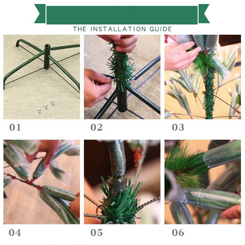 Cây thông Noel 150cm tán lá siêu dày loại 450 đầu cành+ Bộ phụ kiện trang trí cao cấp- C150