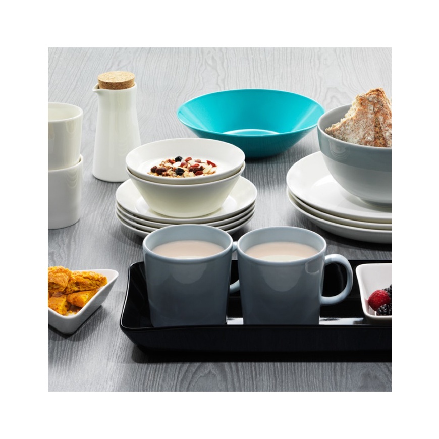 Bộ bát đĩa sứ cao cấp Iittala màu ghi, phong cách tối giản, kích thước đa dạng