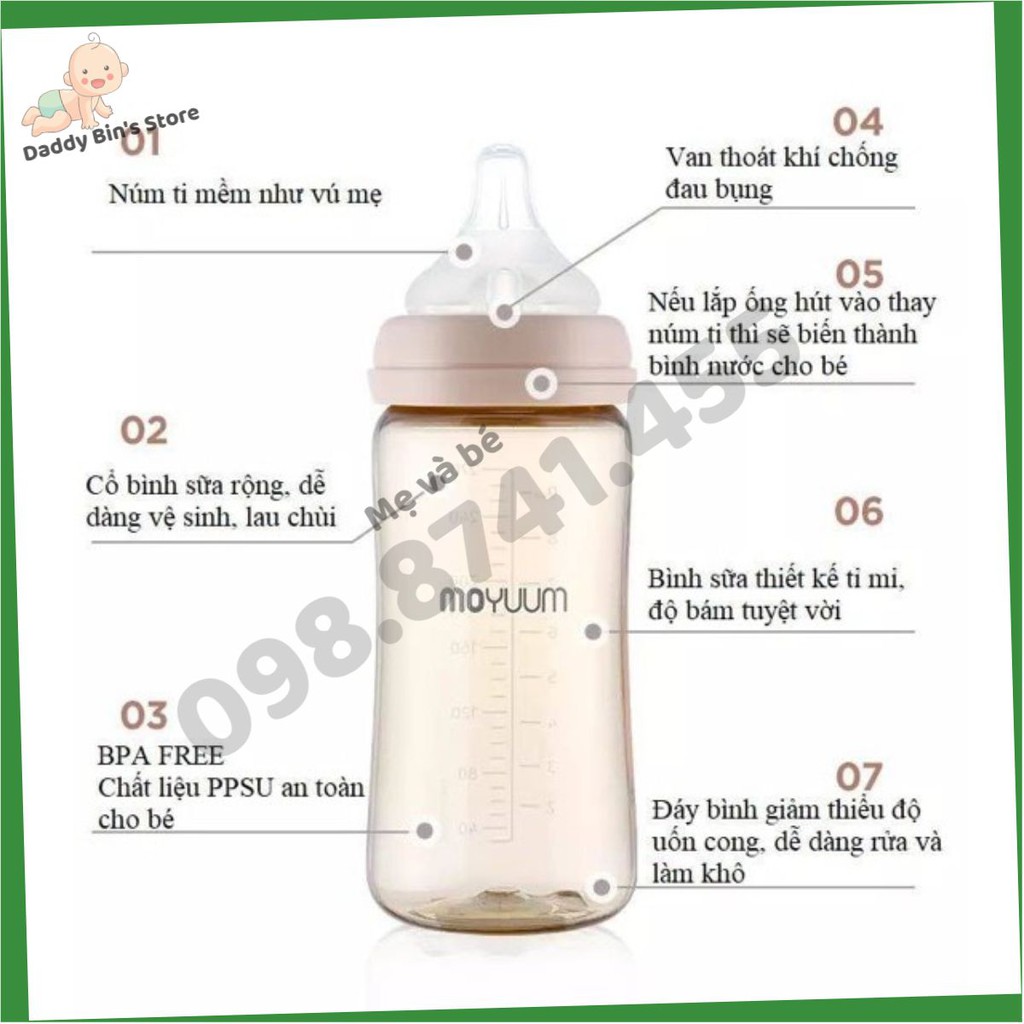 [CHÍNH HÃNG] Bình sữa Moyuum 170ml - 270ml cho bé