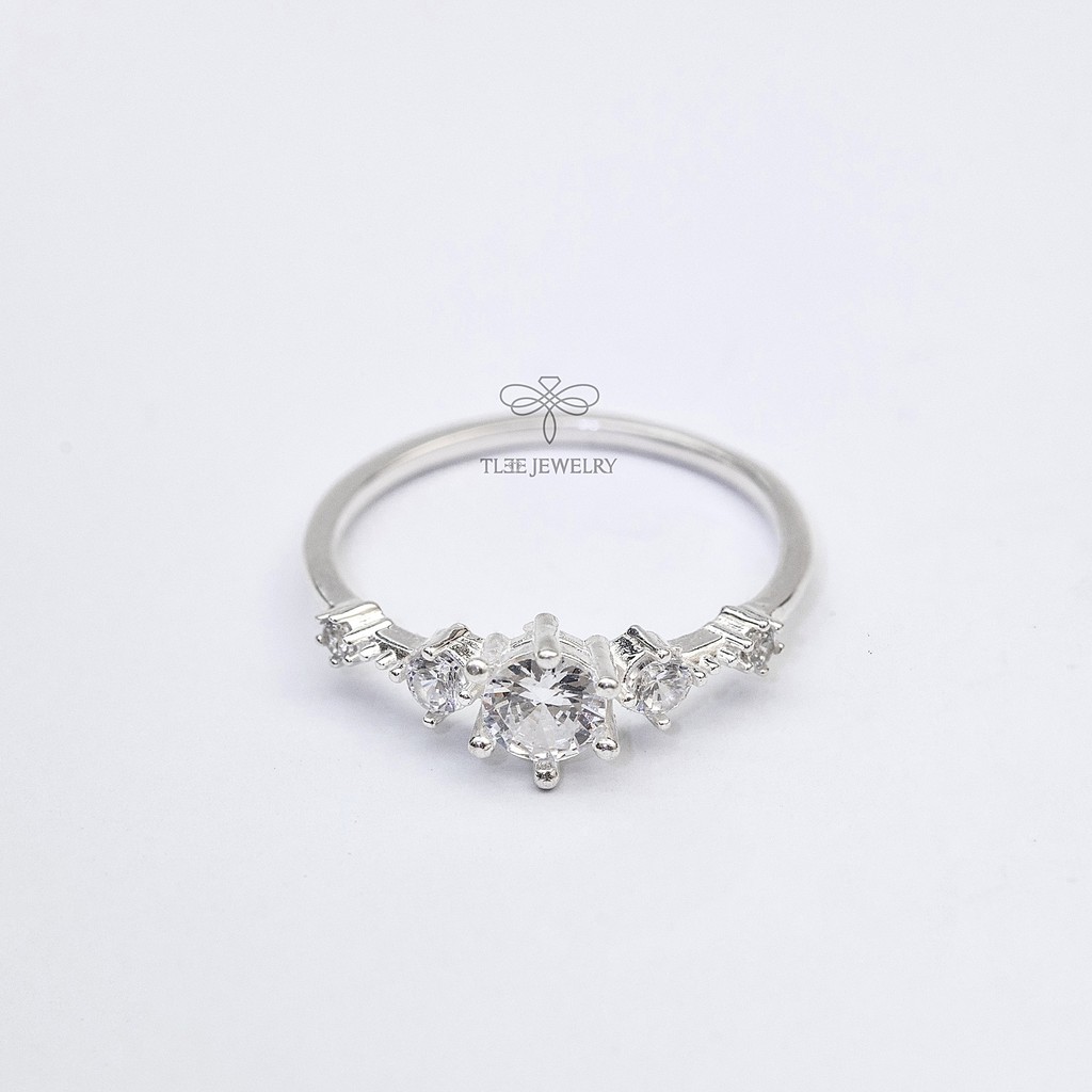 Nhẫn bạc nữ TLEE Snow Princess nạm đá lấp lánh TleeJewelry