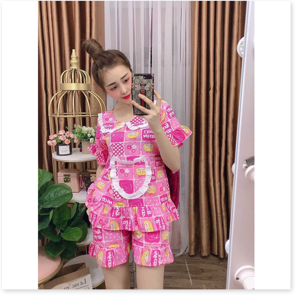 Set bộ tiểu thư mặc nhà Satin ngắn hoạ tiết đẹp , siêu xinh KOKO MI FASHION
