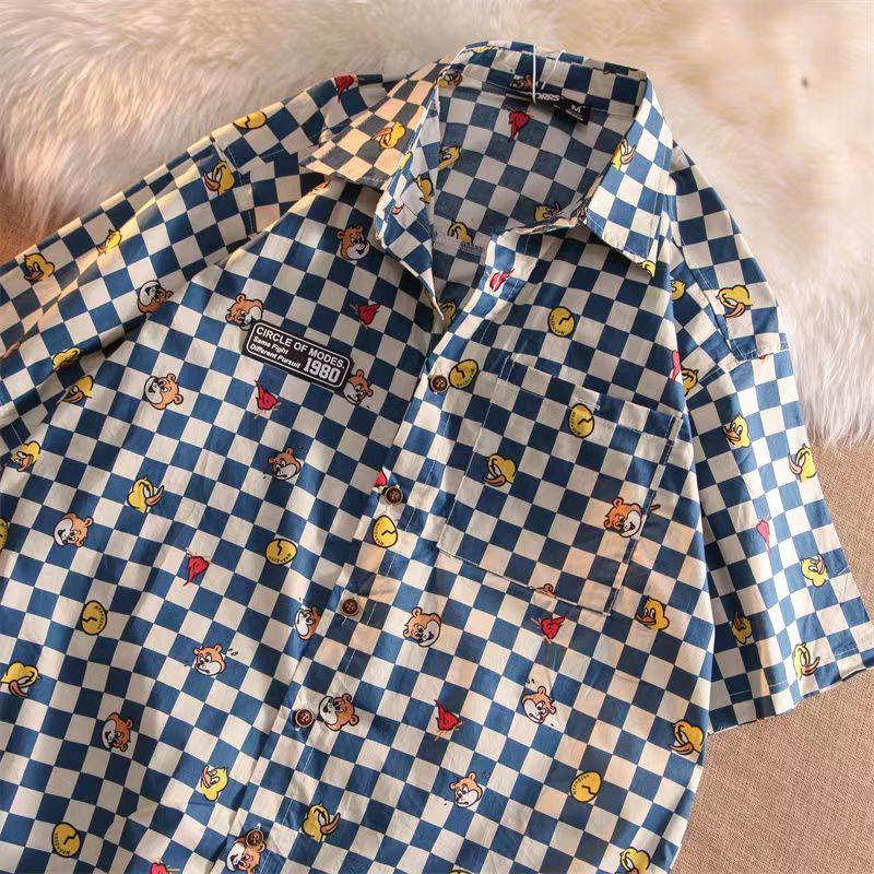 Áo Sơ Mi Dáng Rộng Kẻ Sọc Ca Rô Kiểu Hồng Kông Nhật Hàn Thời Trang Mùa Hè Cho Nữ 2022