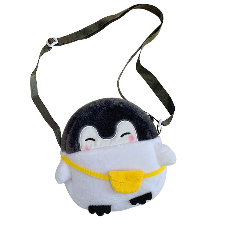 Túi Đeo Chéo Hình Chim Cánh Cụt Bằng Nhung Dễ Thương Xinh Xắn Dành Cho Nữ