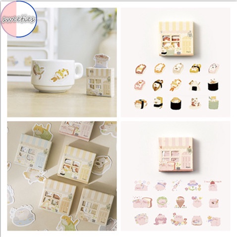 Bộ 45 Miếng Dán Trang Trí Hình Mèo / Gấu Hoạt Hình Sáng Tạo