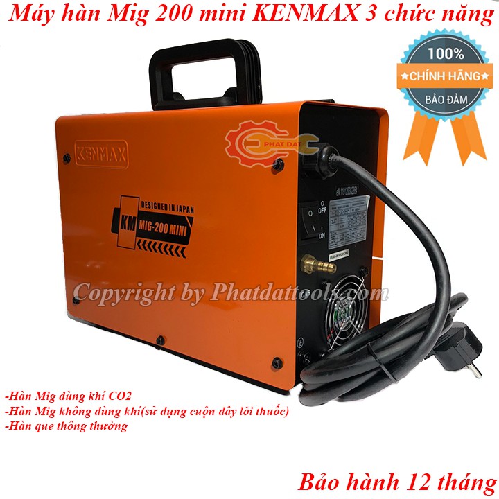 Máy hàn mig 200 mini KENMAX 3 chức năng-Máy hàn Mig không dùng khí-Công nghệ Nhật Bản-Đầy đủ phụ kiện-Bảo hành 12 tháng