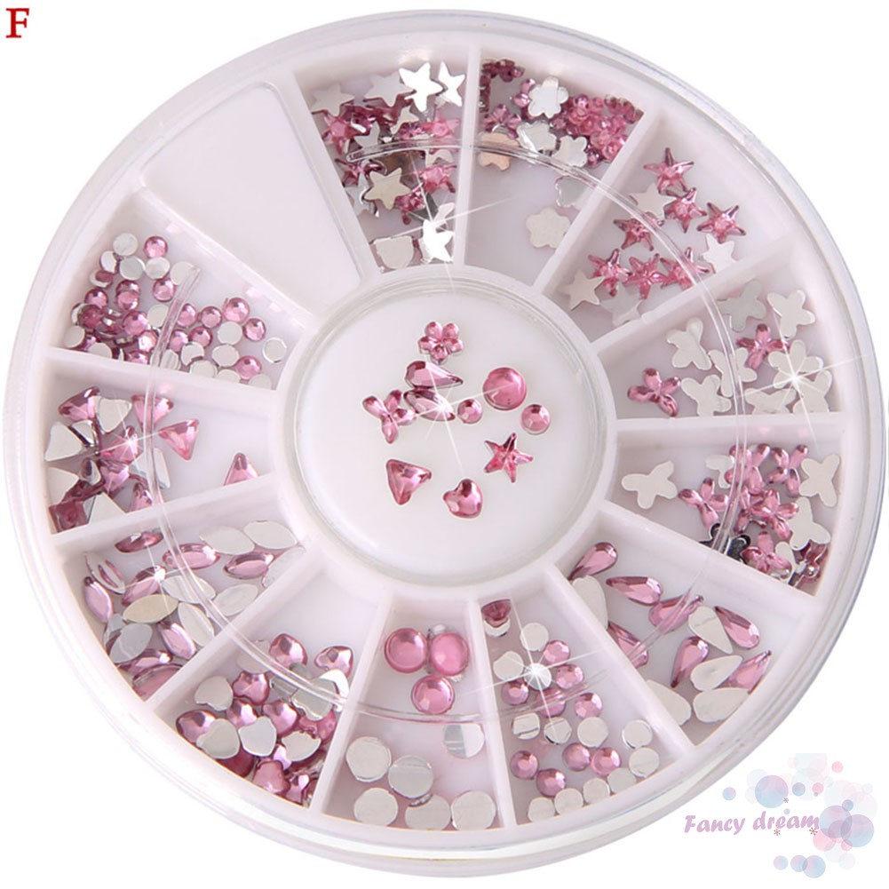 Hộp cườm đá pha lê đính trang trí móng nghệ thuật