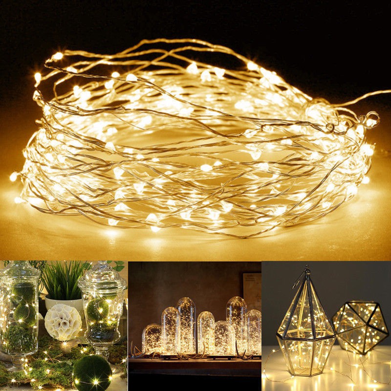 Dây Đèn Led 100 Bóng Dài 10m Sử Dụng Pin