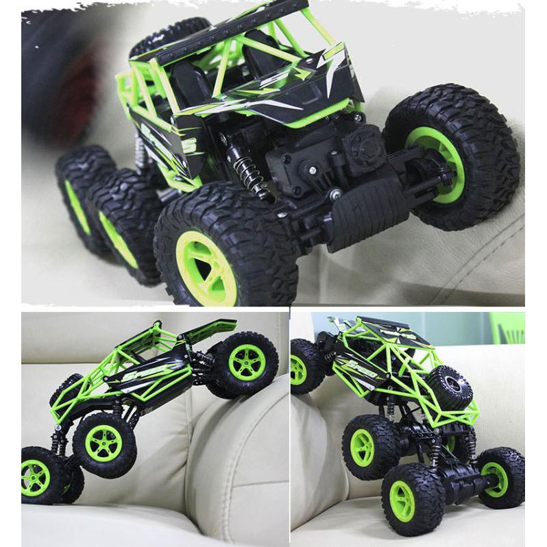 Xe Điều Khiển Địa Hình Rock Crawler 6 Bánh 3 Cầu Mạnh Mẽ