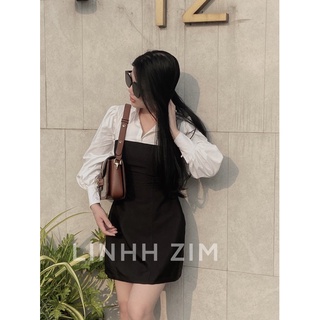 VÁY ĐEN TAFTA PHỐI SƠ MI