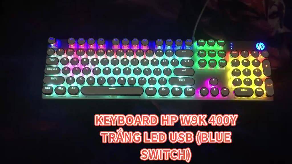 Bàn Phím Cơ Vi Tính (Blue Switch) HP G9K 400Y Phím Tròn Màu Trắng Bạc - Hơn 20 Chế Độ LED Tùy Chỉnh - HÀNG CHÍNH HÃNG | BigBuy360 - bigbuy360.vn