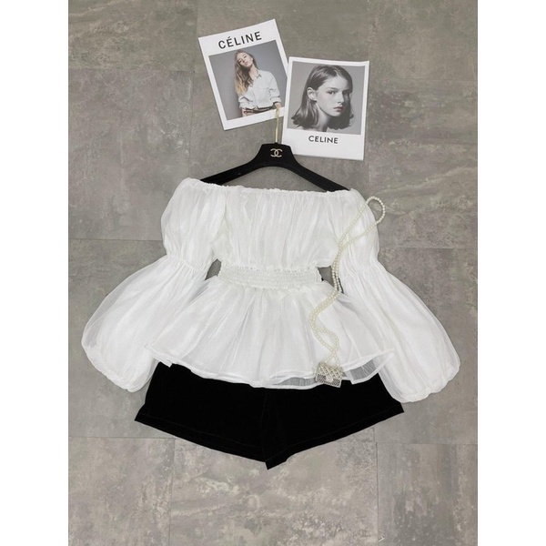 Áo trễ vai tơ 2 lớp