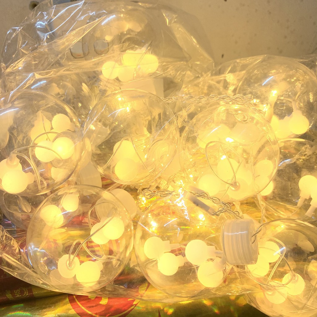 Đèn Nháy Bóng Tròn To  Hình Cầu Đường Kính 8 Cm - Đèn Treo Trang Trí Không Gian Đẹp Mắt