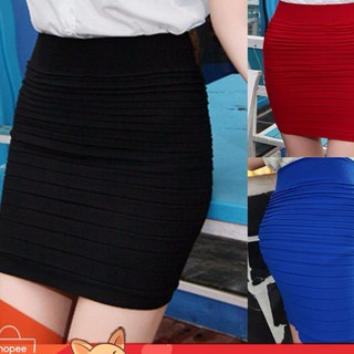 🌟Chân váy ôm xếp li co giãn màu trơn thời trang công sở cho phái nữ Váy công sở xếp li Váy chống dị ứng Váy thoáng khí