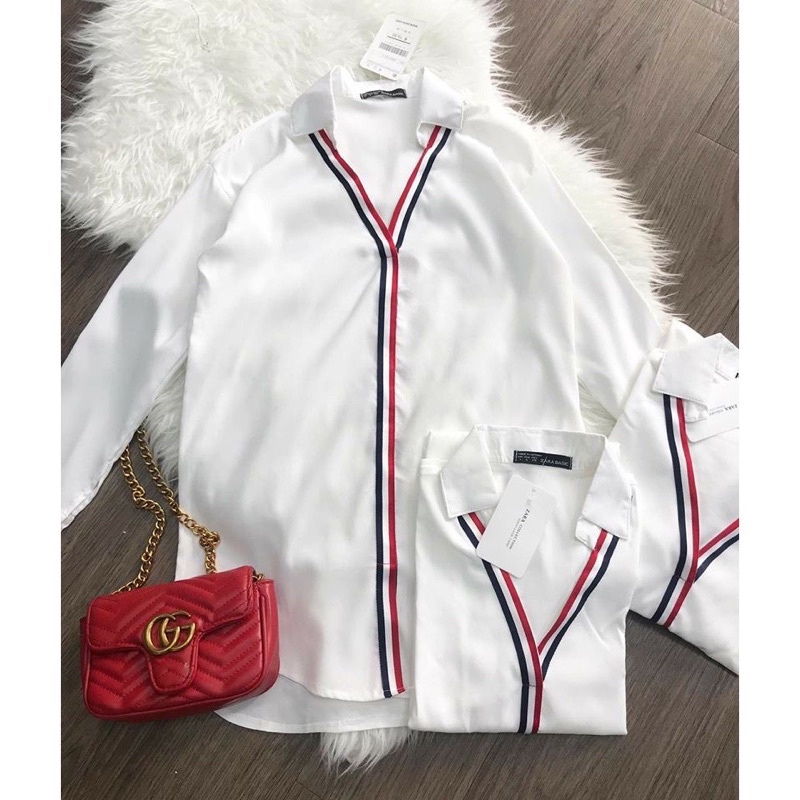 Áo sơ mi dáng dài dấu quần Zara