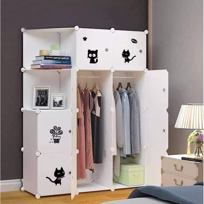 Tủ nhựa ghép đựng quần áo 12 ô