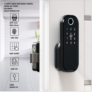 Bộ khoá cửa 5 chức năng mật khẩu thẻ từ vân tay mật khẩu khoá cơ ...Mật khẩu vân tay Khóa thông qua Bluetooth quản lý