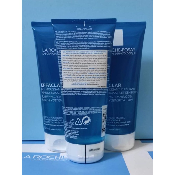 Sữa rửa mặt làm sạch cho da dầu nhạy cảm La Roche Posay Effaclar Gel 200ml/400ml