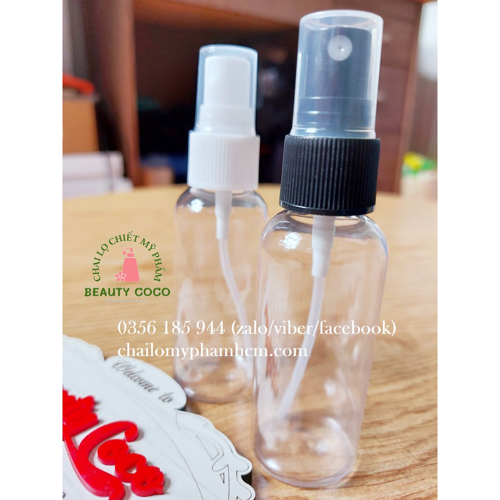 Chai xịt phun sương 50ml lọ nhựa chiết mỹ phẩm Đựng Nước Rửa Tay