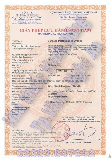 BEROCCA - GIẢM CĂNG THẲNG, MỆT MỎI, TĂNG ĐỀ KHÁNG,TUÝP 10 VIÊN SỦI | Thế Giới Skin Care