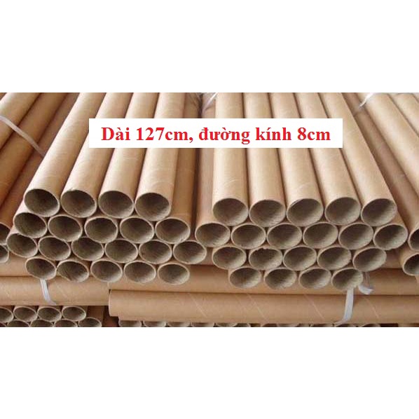 Ống giấy carton 127x8x8cm (ống tube) dùng đựng tranh ảnh, poster, liễn, bản vẽ