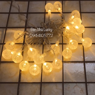 [xài điện] dây đèn led bi pha lê ánh sáng vàng long lanh trang trí phòng ngủ, treo hình, làm đèn ngủ cực xinh ✨