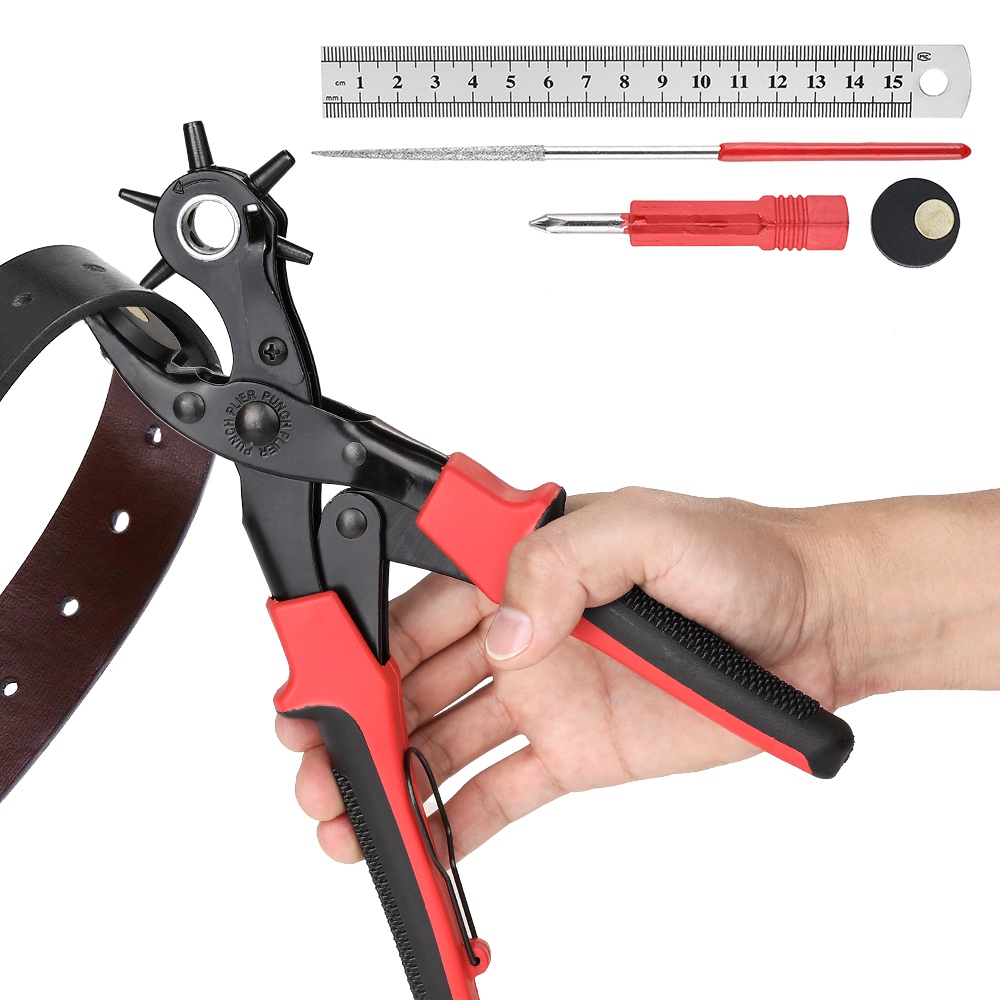 Kìm bấm lỗ EKEZ cho dây da đồng hồ thắt lưng giày dép bìa cứng loại 10 size 6 lỗ