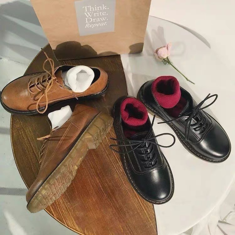 Giày Vintage Harajuku thắt nơ