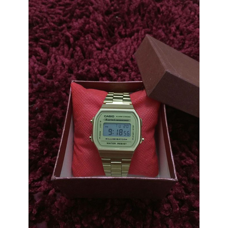 Đồng hồ nam CASIO điện tử dây kim loại A168