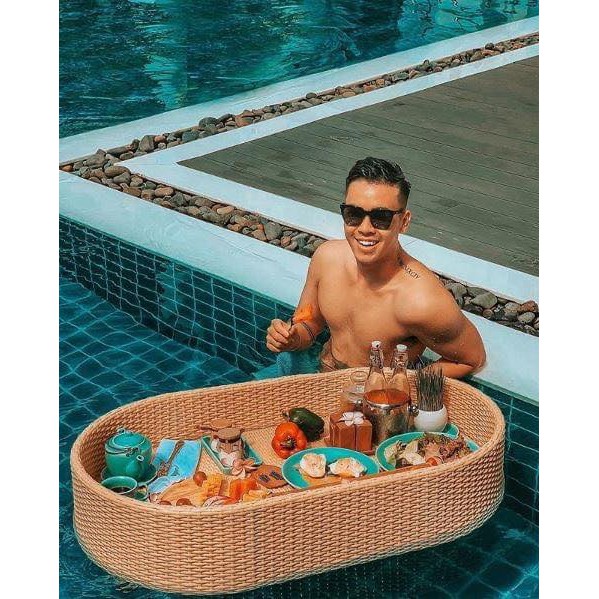 Khay đồ ăn nổi bể bơi (Oval, Chữ Nhật, Size 80 x 60 x 15)