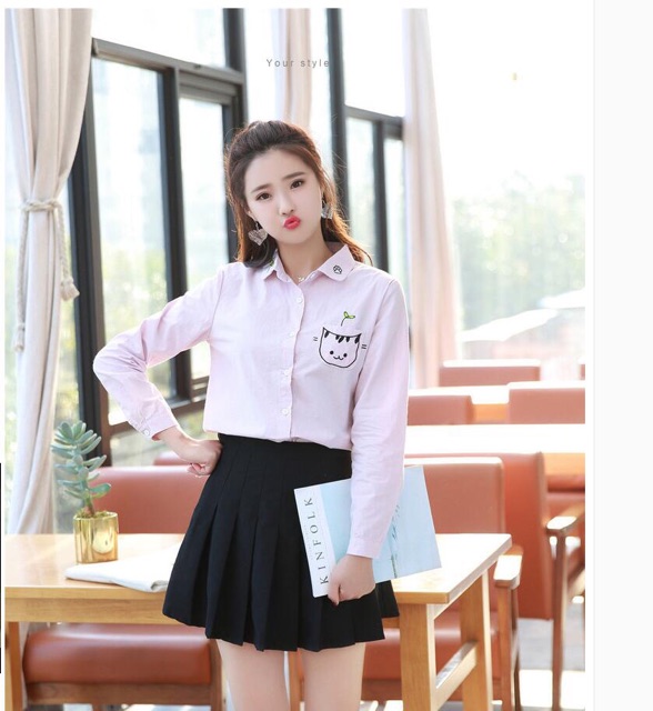 Sơ mi hoạ tiết mèo tb0577