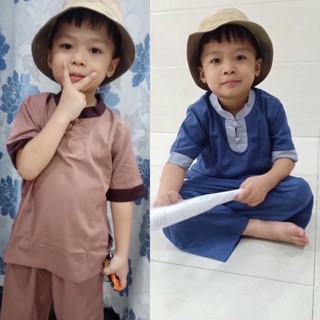 Đồ Lam Đi Chùa# 2Nút Phối Cho Bé Iu
