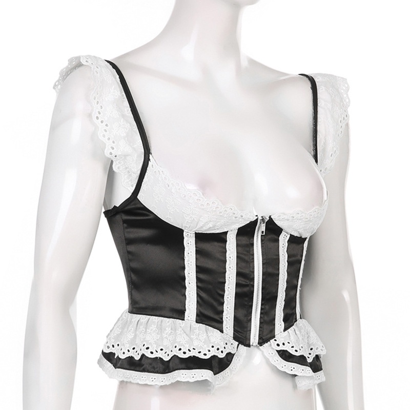 Áo Ren Lửng Hai Dây Cổ Thấp Gợi Cảm Cho Nữ