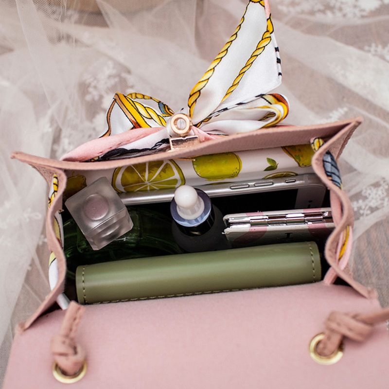 ❀LIDU Women PU Leather Handbag Shoulder Lady Crossbody Bag Tote Messenger Purse with Scarf Decor