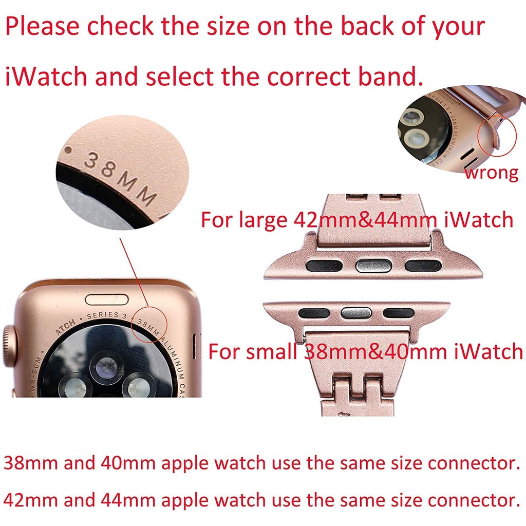 Dây đeo thép không gỉ thích hợp cho đồng hồ thông minh Apple Watch 38mm/40mm/42mm 44mm Iwatch dòng 6/5/4/3/2/1 Se