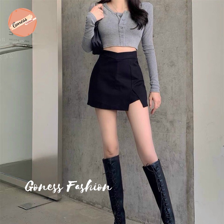 Chân váy a ngắn Goness xẻ đùi phong cách trẻ trung năng động phù hợp với giới trẻ QV101